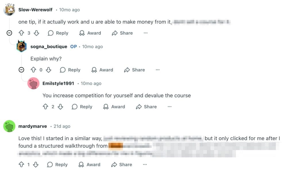 Example Reddit brand mention screenshot